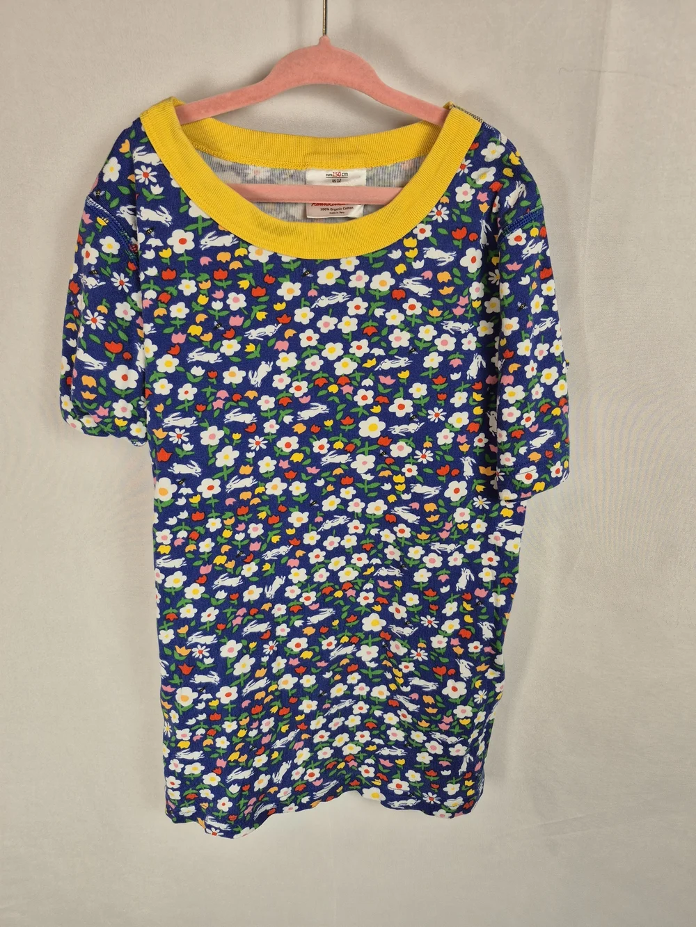 Hanna Andersson 100% Organic Cottom Navy Floral Short Pajama Set Girls 12